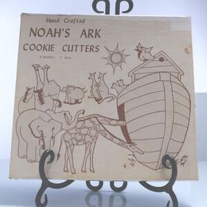 Noah's Ark Cookie Cutters 7 Shapes 1 Inch Deep Metal, Hand Crafted, Vintage